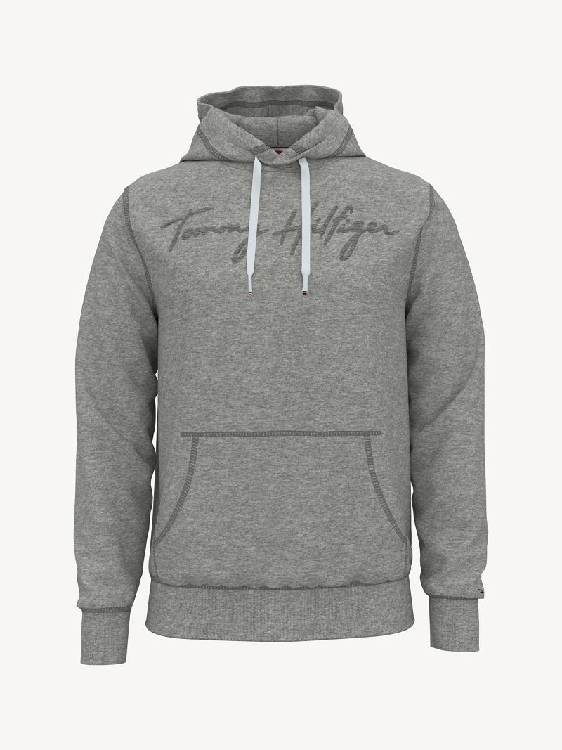 Férfi Tommy Hilfiger Essential signature Hoodies Szürke | HU 1225PJJ